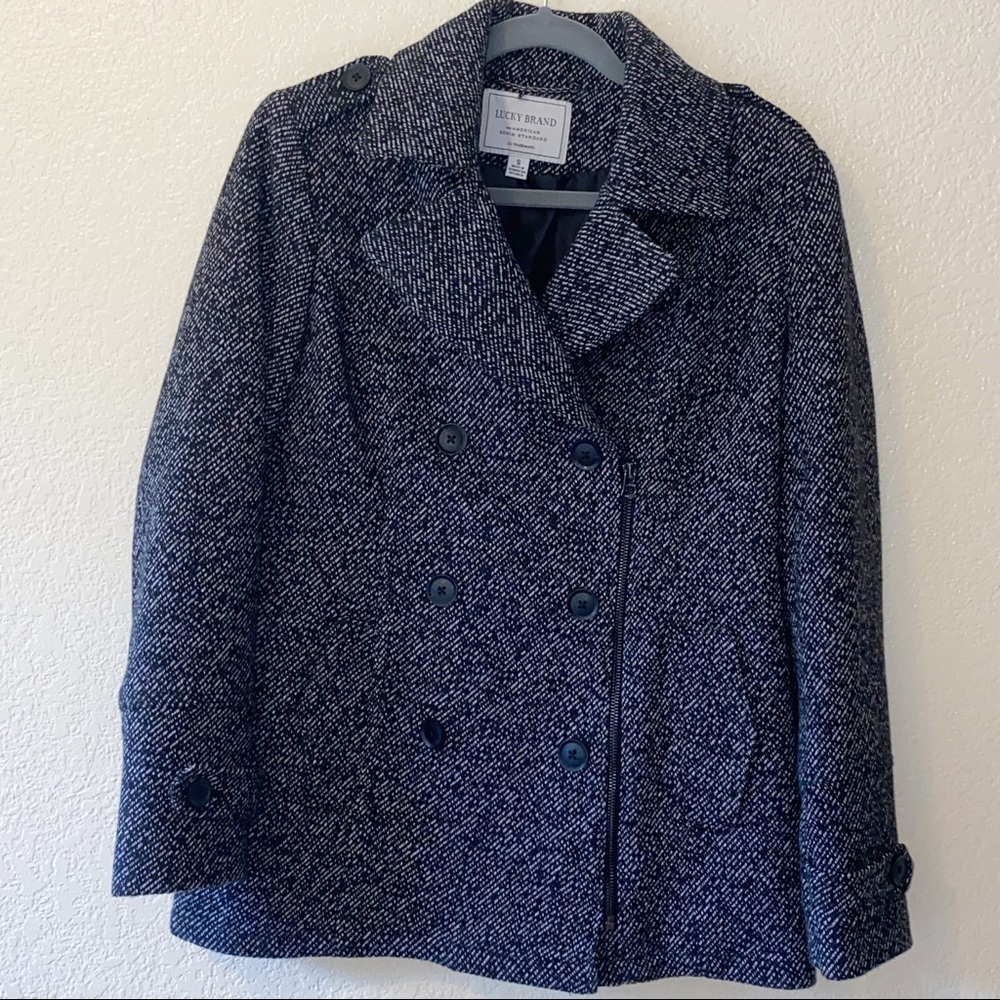 Lucky‎ Brand Wool-Blend Tweed Peacoat